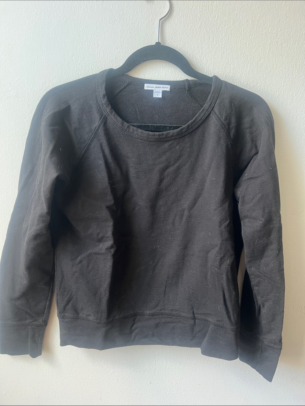 James Perse Black Crewneck Pullover